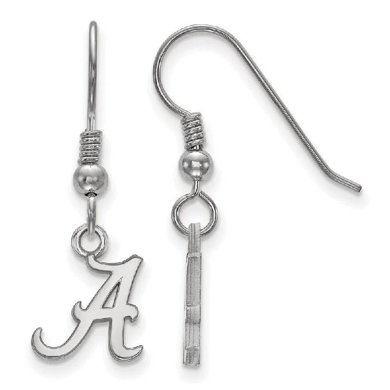 Ladies earrings sister pairs-Sterling Silver University of Alabama XS (Tiny) Dangle Wire Earrings