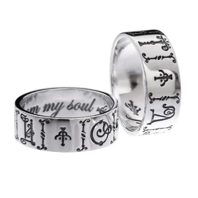 Ladies ring gold styles-'Ot Dushi'  (Russian:  'my soul' poesy ring)