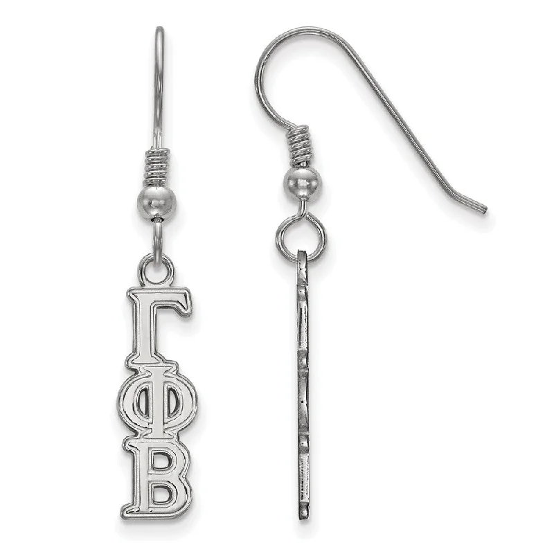 Ladies earrings chandelier style-Sterling Silver Gamma Phi Beta XS Dangle Earrings