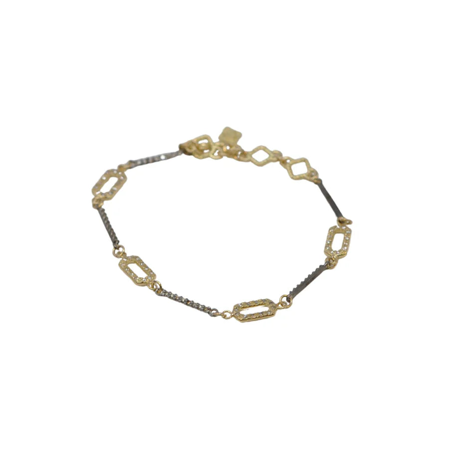 Ladies bracelets floral designs-Gold Diamond Paperclip Bracelet