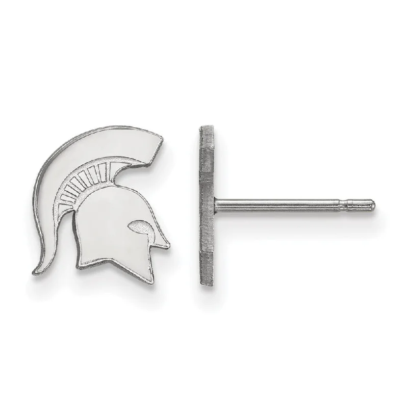 Ladies earrings anniversary picks-Sterling Silver Michigan State University XS (Tiny) Post Earrings