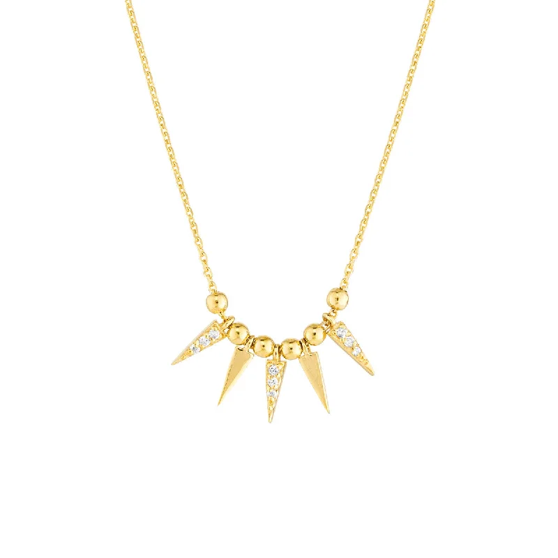 Ladies necklaces popular brands-MEME MINI SPIKE NECKLACE