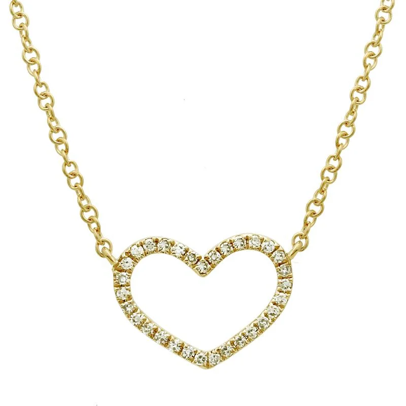 Ladies necklaces simple elegance-LIBBY OPEN HEART DIAMOND NECKLACE