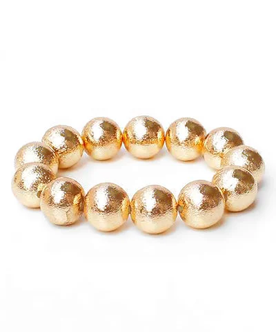 Ladies bracelets hypoallergenic-Best Brass Ball Bracelet 16mm