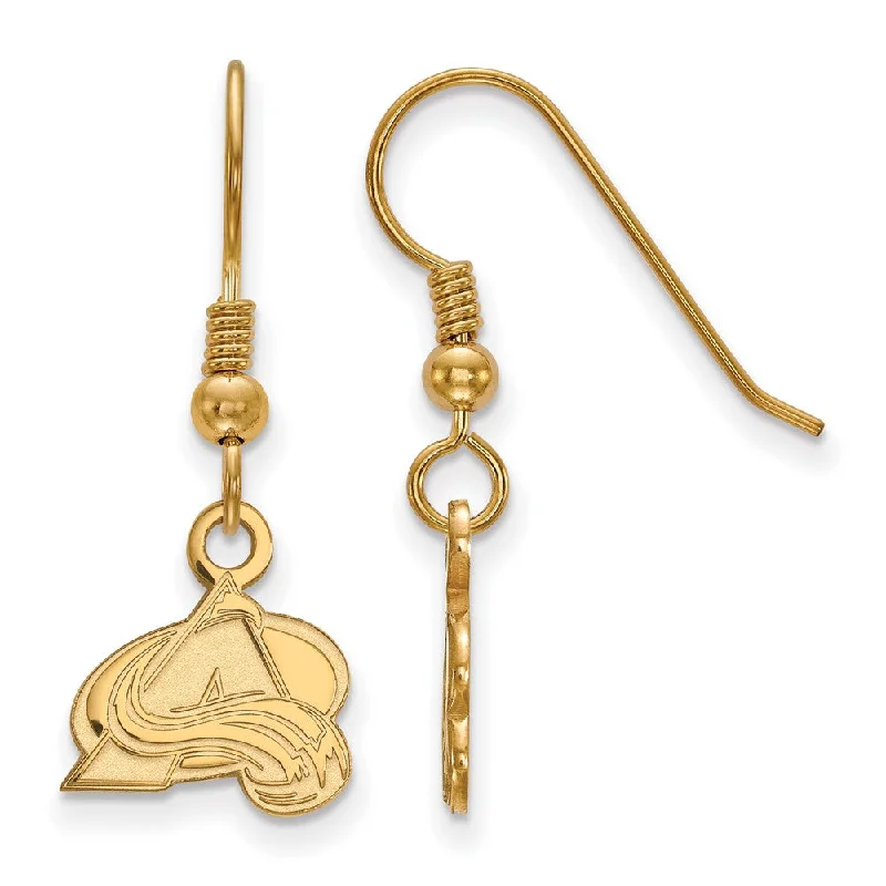 Ladies earrings pearl drops-SS 14k Yellow Gold Plated NHL Colorado Avalanche XS Dangle Earrings