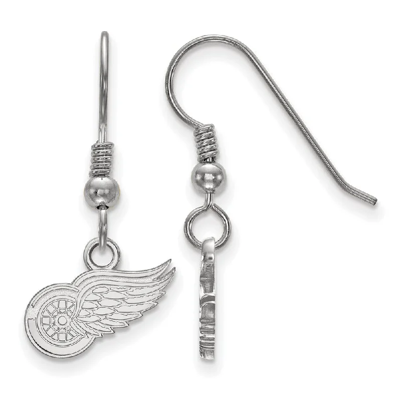 Ladies earrings engagement gifts-Sterling Silver NHL Detroit Red Wings XS Dangle Earrings