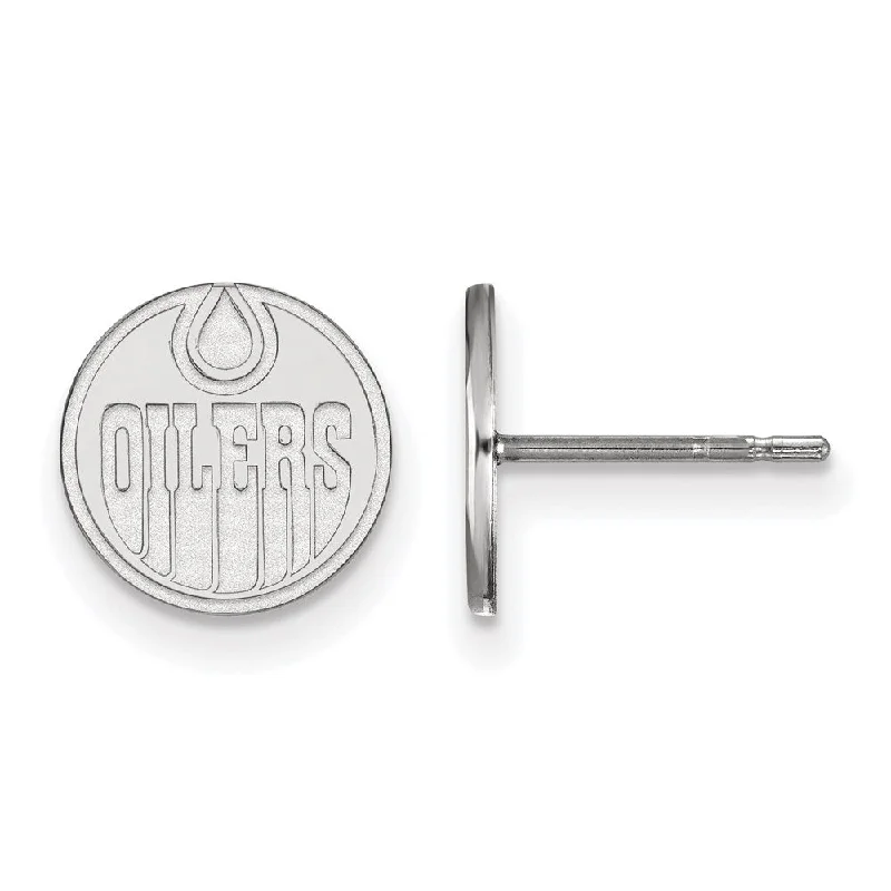 Ladies earrings lightweight feel-Sterling Silver NHL Edmonton Oilers XS Post Earrings