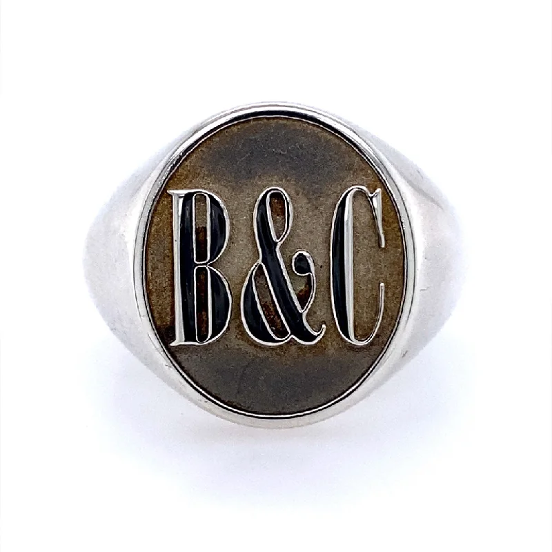 Ladies ring personalized-Signet Ring in SIlver by B&C