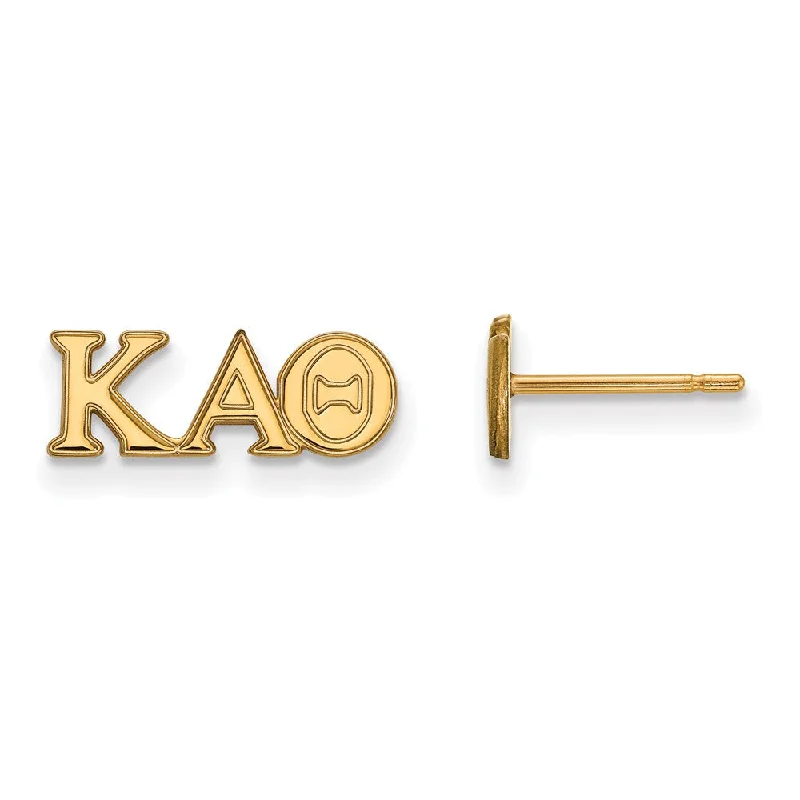 Ladies earrings ruby accents-14K Plated Silver Kappa Alpha Theta XS Greek Letters Post Earrings