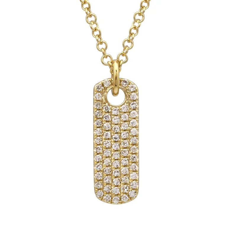 Ladies necklaces European flair-KATE DIAMOND RECTANGLE TAG DROP NECKLACE