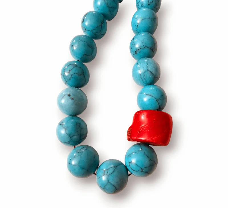 Ladies necklaces fashion ideas-Turquoise Coral Bubble Necklace