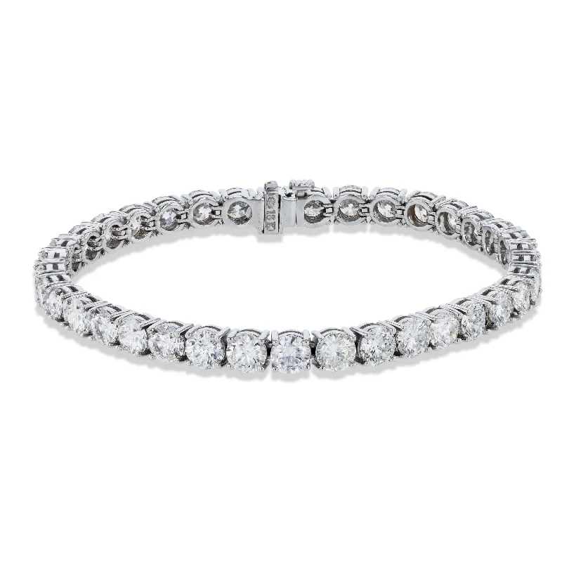 Ladies bracelets sister sets-Diamond White Gold Tennis Bracelet