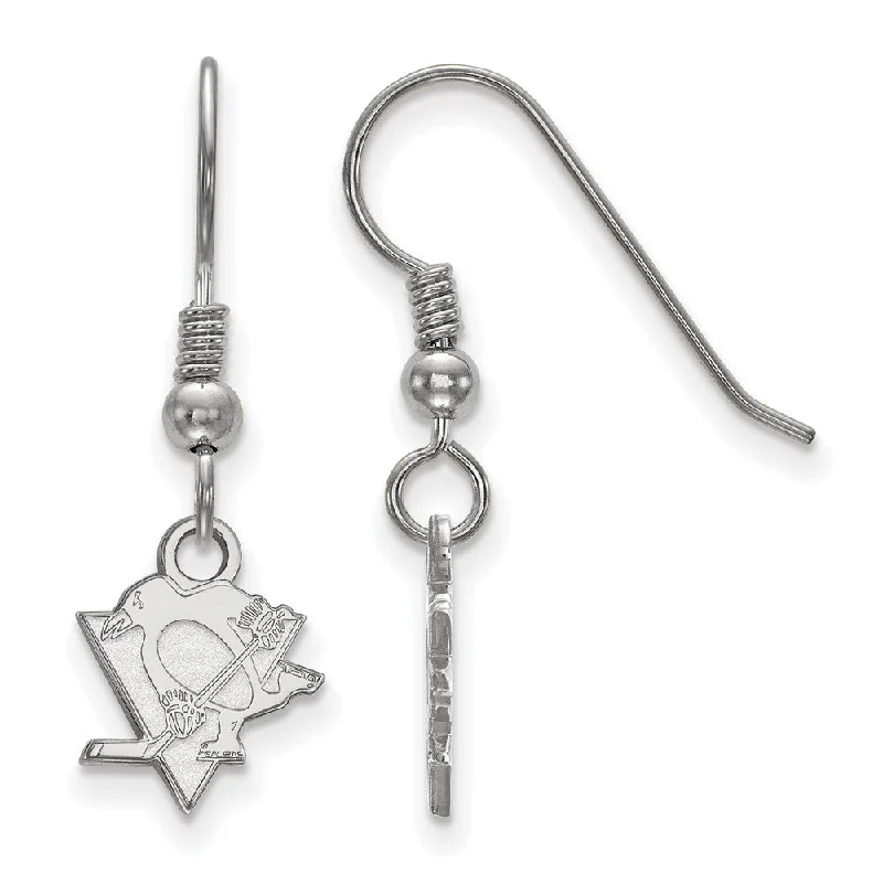 Ladies earrings creative designs-Sterling Silver NHL Pittsburgh Penguins XS Dangle Earrings