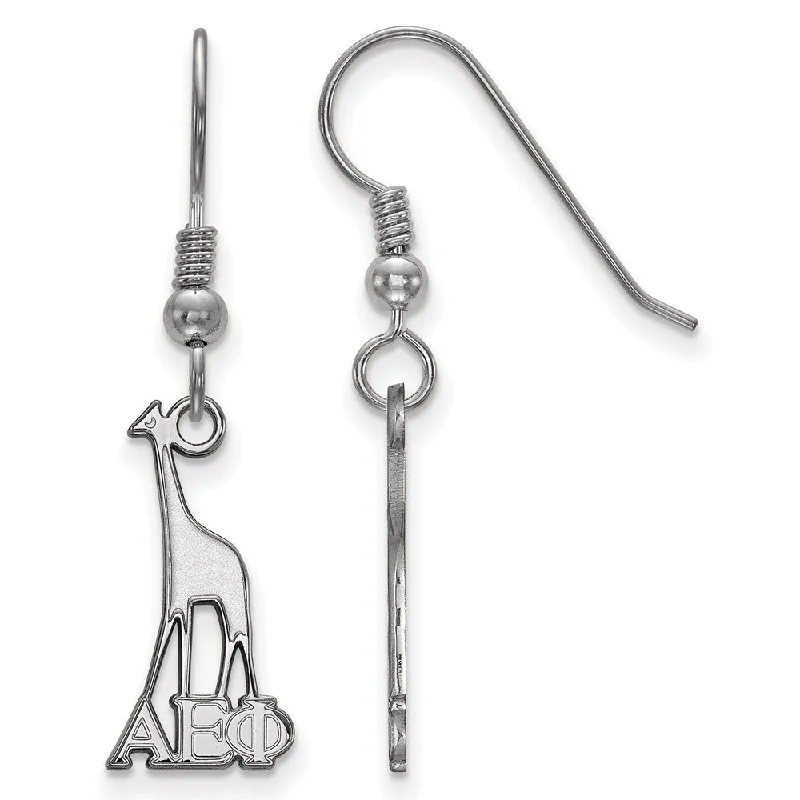 Ladies earrings unique designs-Sterling Silver Alpha Epsilon Phi Small Dangle Earrings