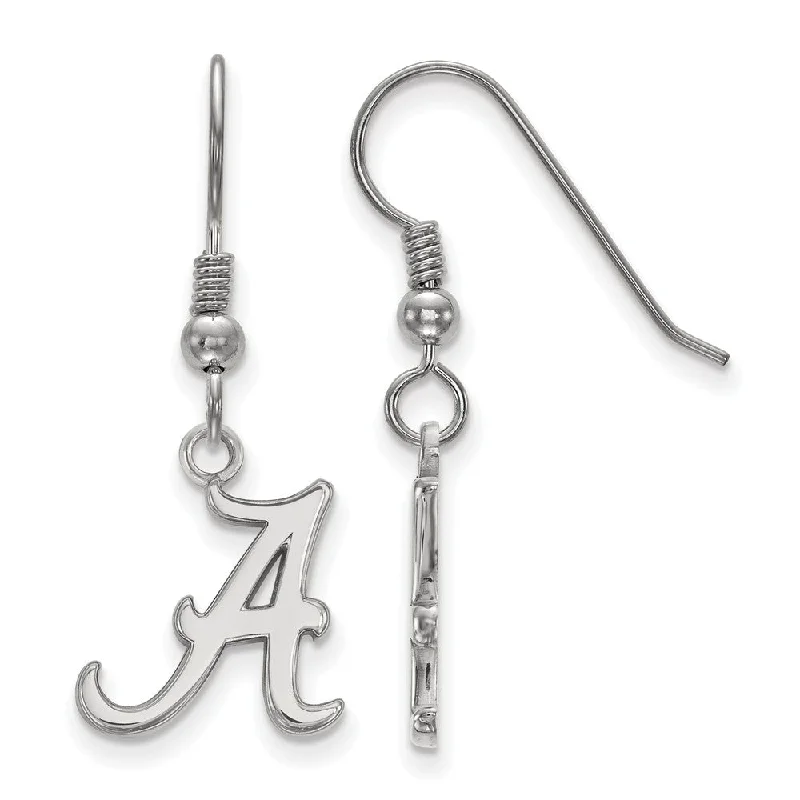 Ladies earrings classic styles-Sterling Silver University of Alabama Sm Initial A Dangle Earrings