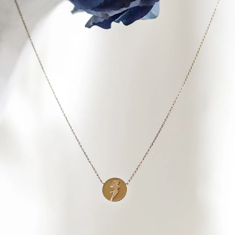 Ladies necklaces youthful charm-OLIVER BOLT DISC NECKLACE