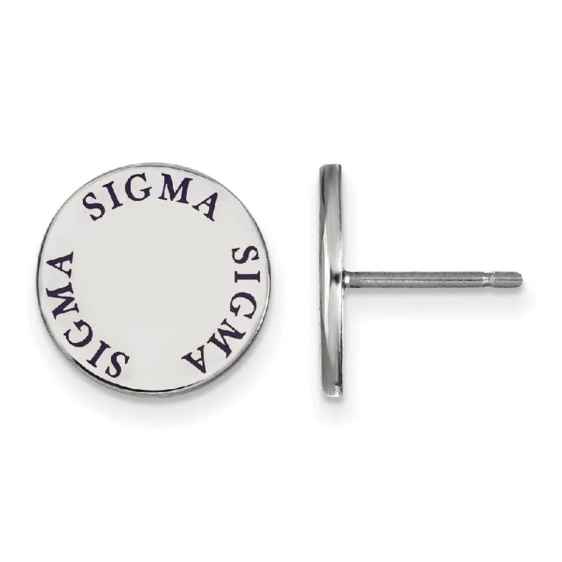 Ladies earrings animal themes-Sterling Silver & Enamel Sigma Sigma Sigma Post Earrings