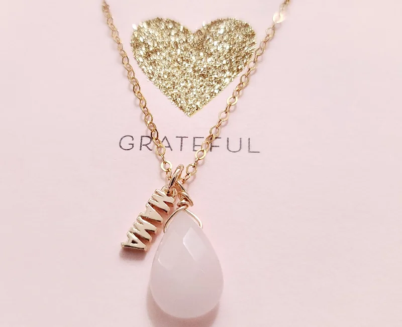 Ladies necklaces one-of-a-kind-Mama Rose Quartz Necklace