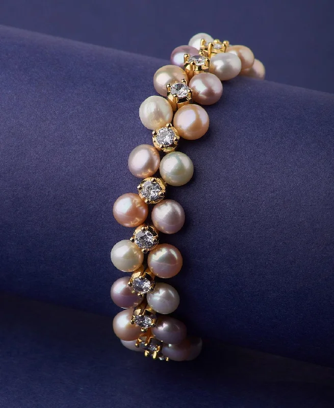 Ladies bracelets office wear-Gorgeous Rhodium Pearl Bracelet