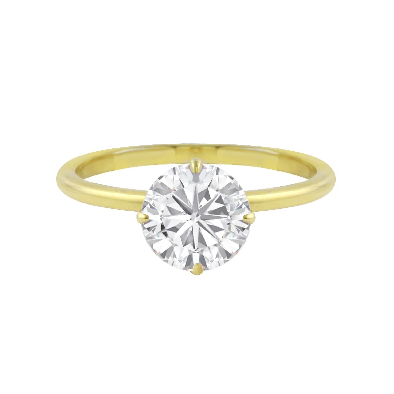 Ladies engagement rings round cut-Round Diamond Four Prong Solitaire Engagement Ring