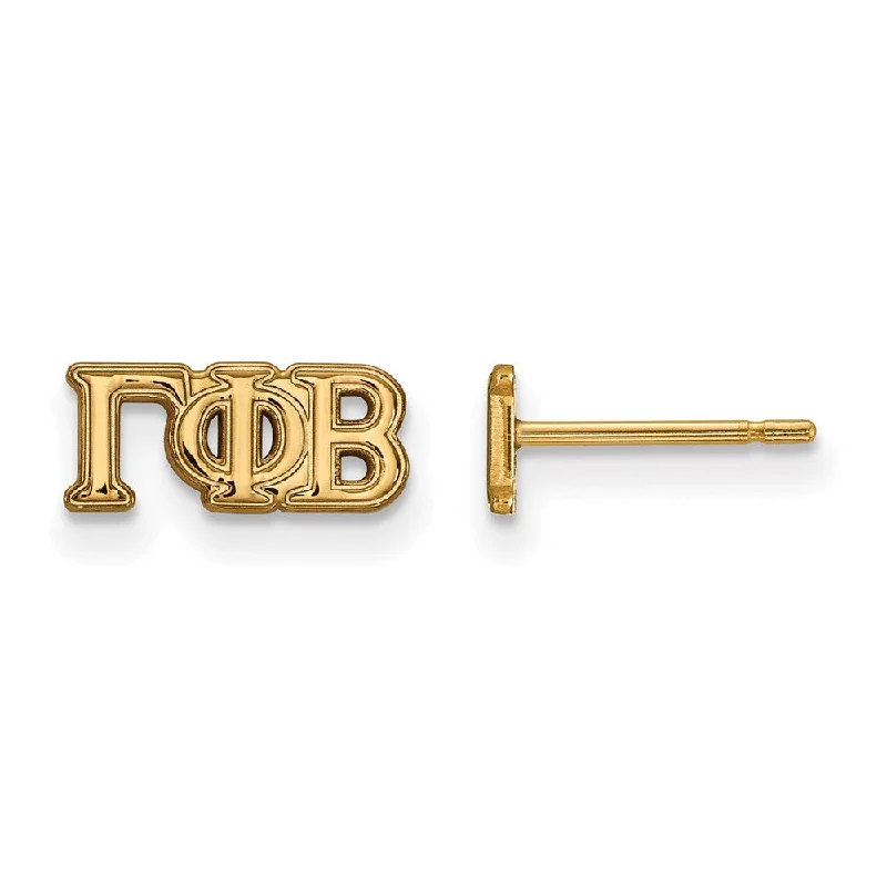 Ladies earrings group designs-14K Plated Silver Gamma Phi Beta XS Greek Letters Post Earrings