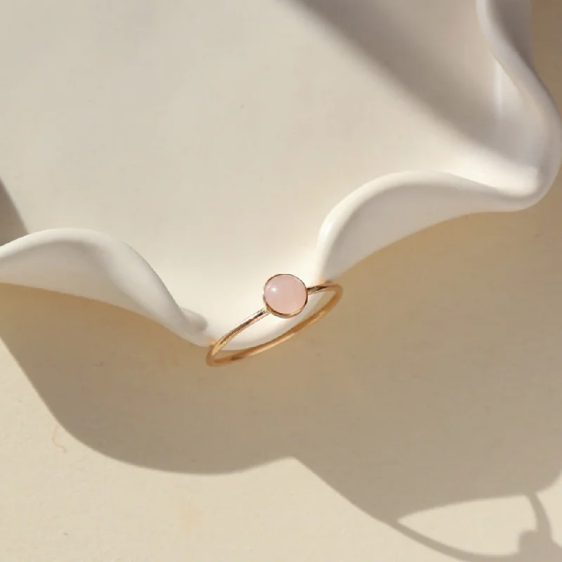 Ladies ring girlfriend gift-Rose Quartz Ring