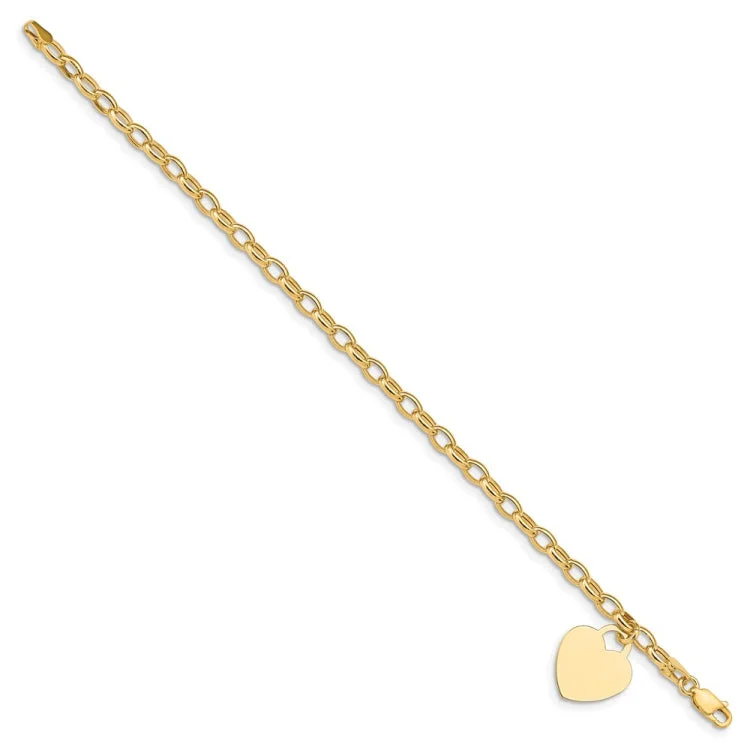 Ladies bracelets social media trends-14k Heart Charm Bracelet