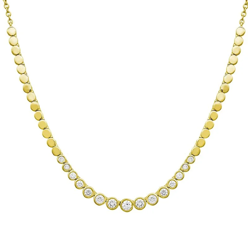 Ladies necklaces retail shops-RYNN GRADUATED DIAMOND BEZEL NECKLACE