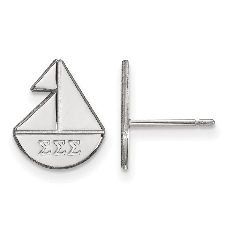 Ladies earrings sale events-Sterling Silver Sigma Sigma Sigma XS Post Earrings