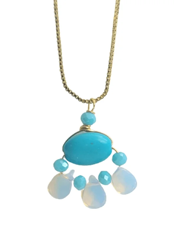 Ladies necklaces youthful charm-Xochitl Turquoise Opalite Necklace