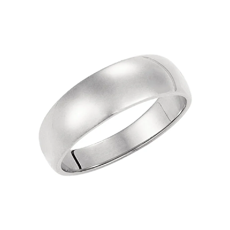 Ladies ring investment piece-4mm Half Round Tapered Wedding Band in 14k White Gold