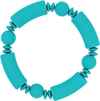 Ladies bracelets cute styles-Allie Tube & Ball Bracelet Teal