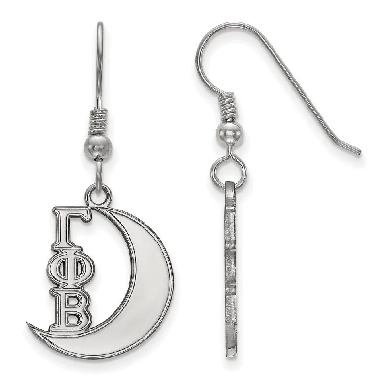 Ladies earrings budget-friendly-Sterling Silver Gamma Phi Beta Small Dangle Earrings