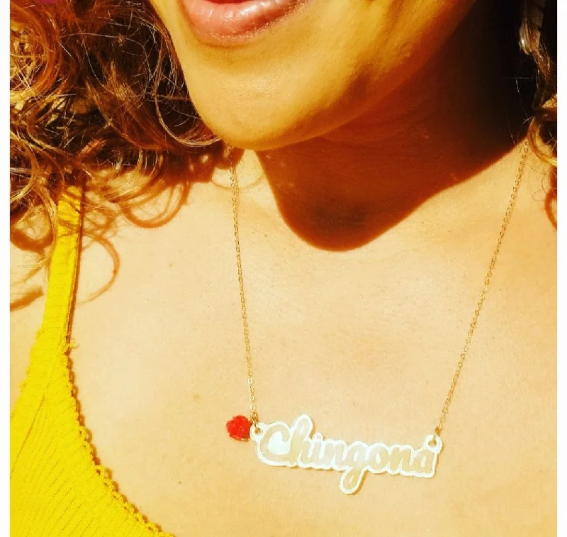 Ladies necklaces engagement gifts-Chingona Charm Necklace