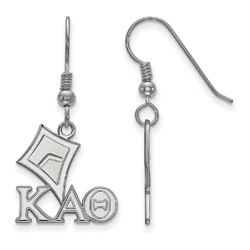 Ladies earrings stud styles-Sterling Silver Kappa Alpha Theta Small Dangle Earrings