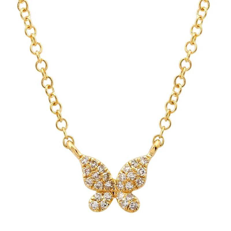 Ladies necklaces online stores-SAMMIE DIAMOND BUTTERFLY NECKLACE