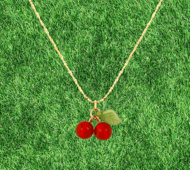 Ladies necklaces limited editions-Cherry Charm Necklace