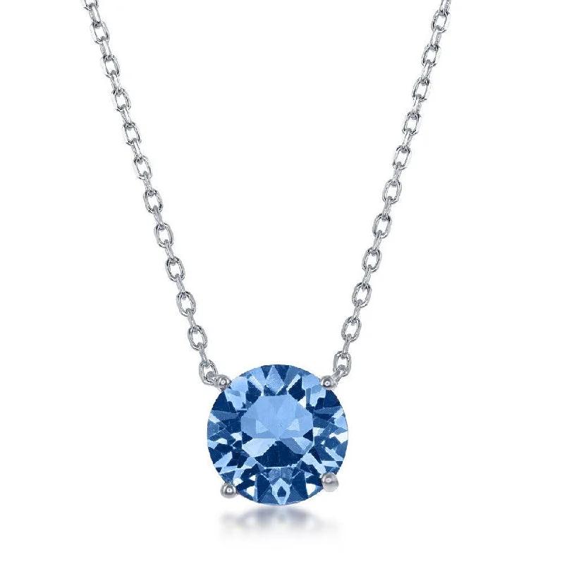 Ladies necklaces timeless pieces-Sterling Silver Sapphire "December" Swarovski Element Necklace