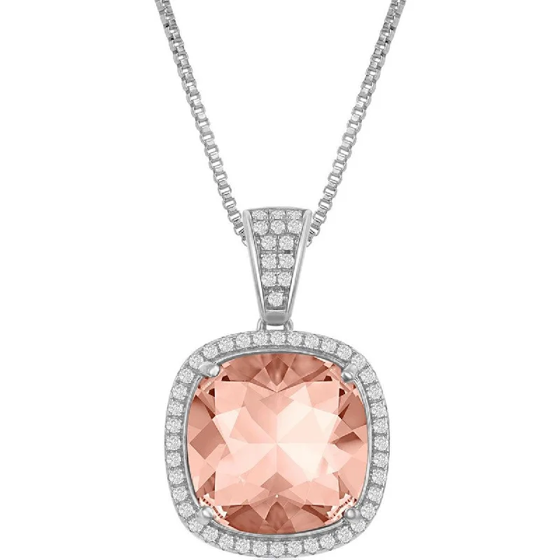 Ladies necklaces mature elegance-Bellissima Women's Necklace - White CZ and Vintage Rose Swarovski Element | BLK-8384