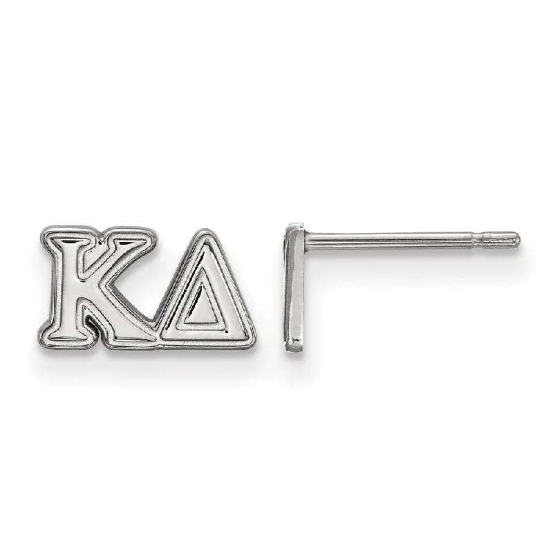 Ladies earrings sentimental value-Sterling Silver Kappa Delta XS Greek Letters Post Earrings