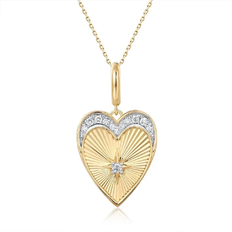 Ladies necklaces social media trends-LIA FLUTED HEART NECKLACE.