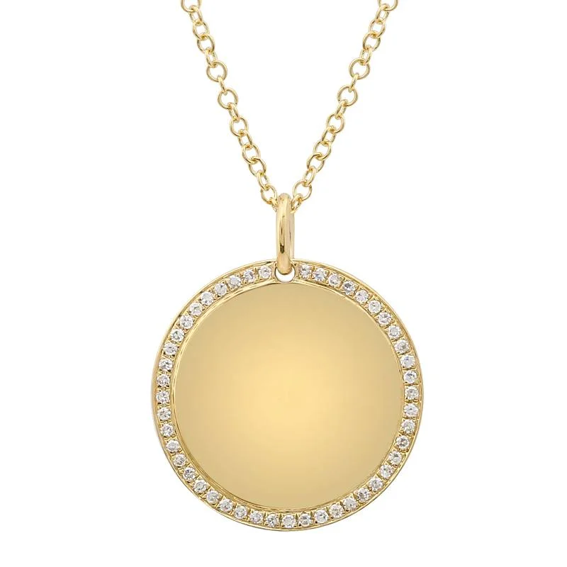 Ladies necklaces minimalist trend-SYLVIE CIRCLE DISC CHARM NECKLACE