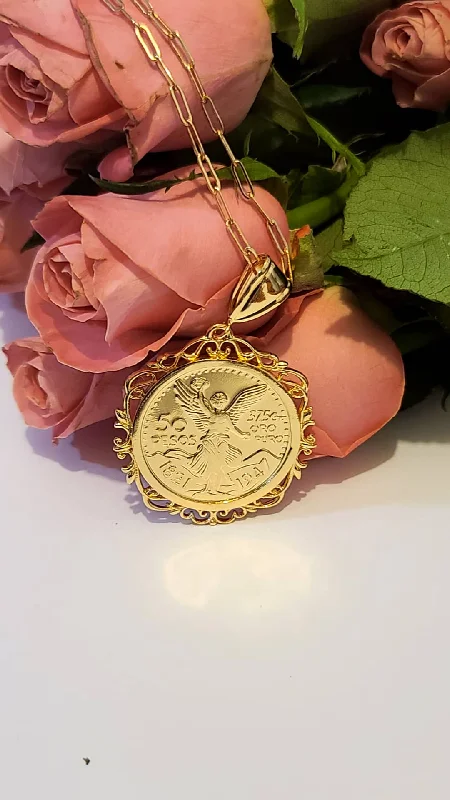 Ladies necklaces e-commerce finds-Mexican Gold Coin Necklace