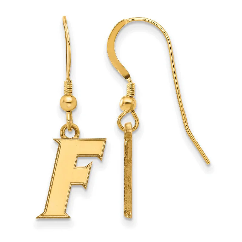 Ladies earrings online shopping-14k Gold Plated Silver University of Florida Dangle Earrings