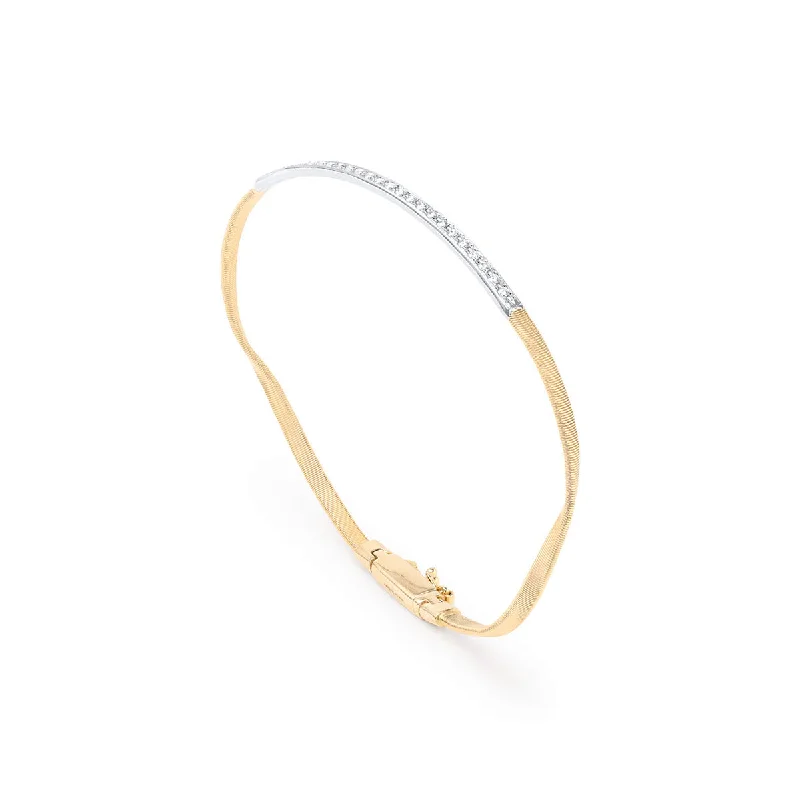 Ladies bracelets friendship bands-18kt Yellow Gold Diamond Marrakech Collection Bangle Bracelet