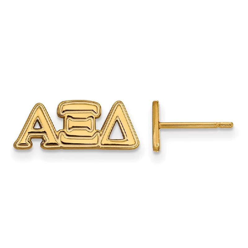 Ladies earrings online shopping-14K Plated Silver Alpha Xi Delta XS Greek Letters Post Earrings