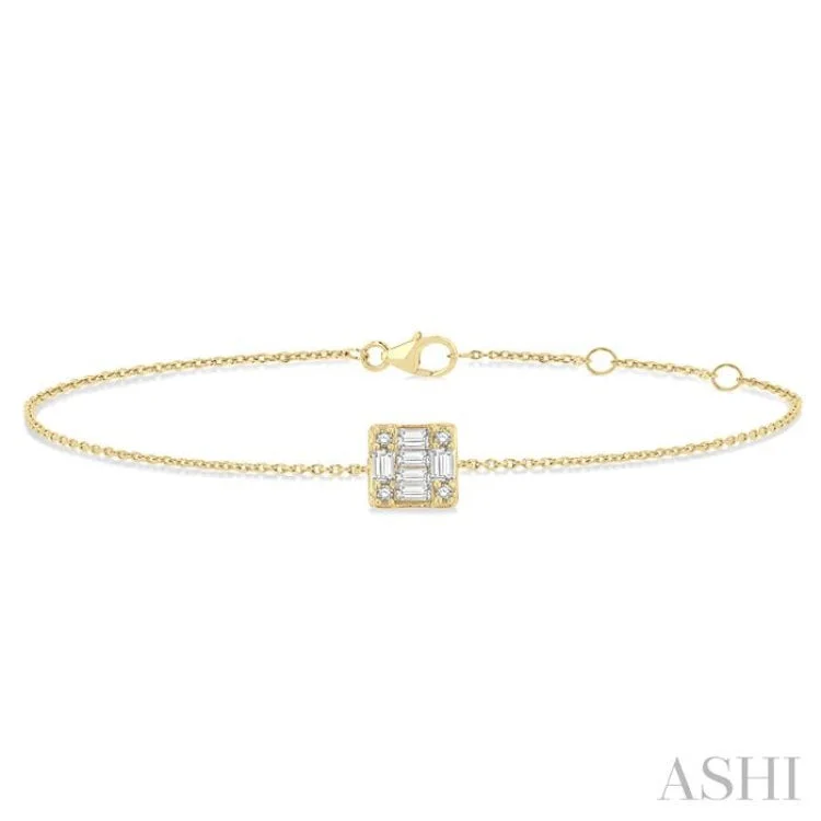 Ladies bracelets customer feedback-1/8 ctw Petite Fusion Diamond Fashion Bracelet in 10K Yellow Gold