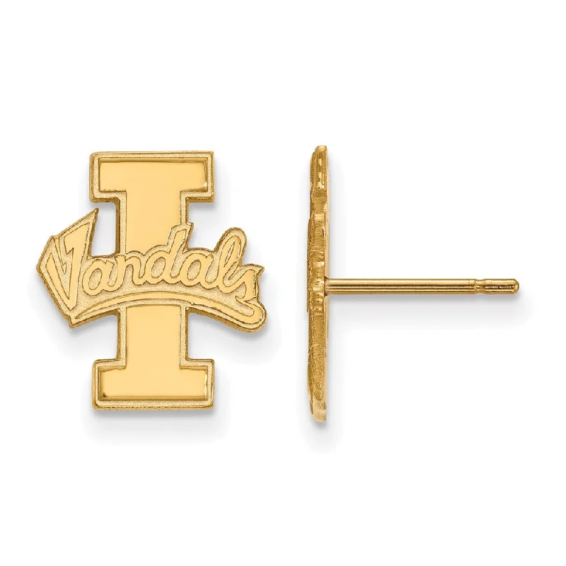 Ladies earrings top brands-14k Gold Plated Silver University of Idaho Small Post Earrings