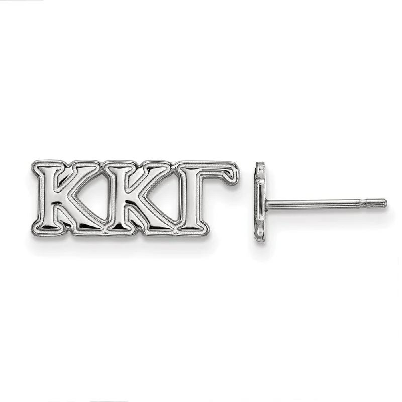 Ladies earrings budget-friendly-Sterling Silver Kappa Kappa Gamma XS Greek Letters Post Earrings