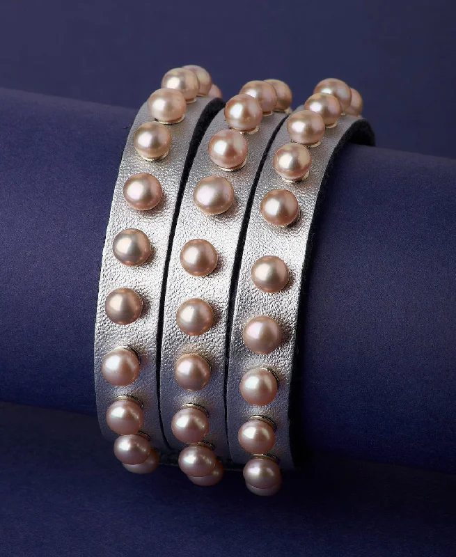 Ladies bracelets limited editions-Fashionable Real Pearl Band Bracelet